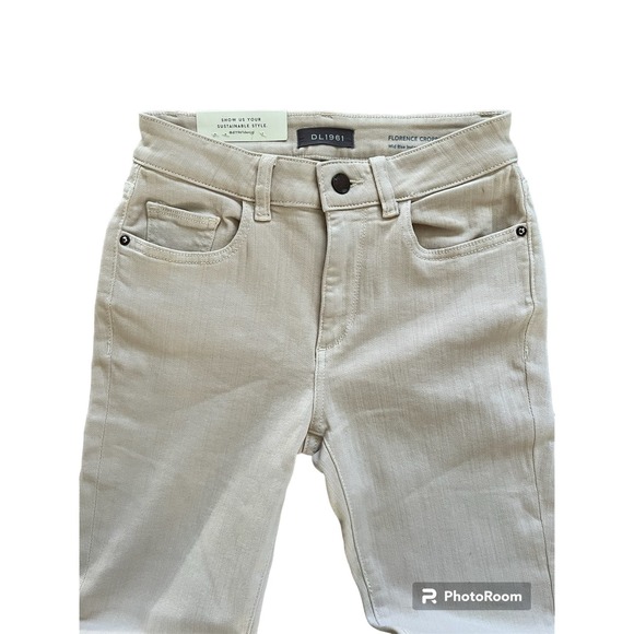 $200 NWT DL1961 Florence Cropped Mid-Rise Instasculpt Skinny Jeans Vacarro 25 - Picture 4 of 7